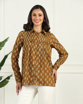 Floral Printed Cotton Shirt for Women