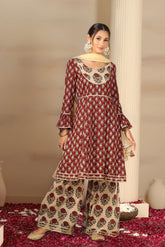 Women’s Cotton Kurta Set with Palazzo & Dupatta
