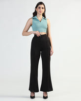 Women Striped Relaxed High-Rise Corduroy Cargos Trousers