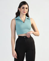 Women’s Sleeveless Ribbed Crop Top