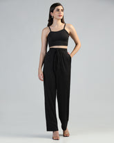 Women Strappy Crop Top with Trousers