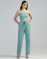 Women Strappy Crop Top with Trousers