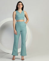 Boat-Neck Top with Palazzos Set