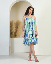 Tropical Print Fit & Flare Mini Dress