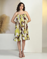 Tropical Print Fit & Flare Mini Dress