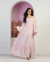 Women's Jacquard Smocked Fit & Flare Maxi Dress