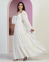 Women's Jacquard Smocked Fit & Flare Maxi Dress