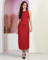 Women Round-Neck Midi Dress