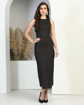 Women Round-Neck Midi Dress