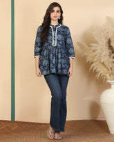 Women Floral Print Flared Tunic
