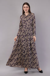 Women Leaf Print Fit & Flare Dress