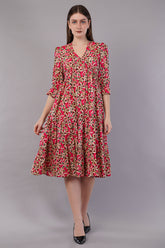 Floral Print Tiered Dress