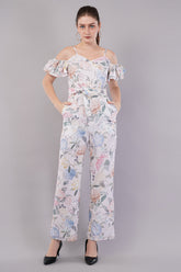 Women Floral Print Off-Shoulder Jumpsuit