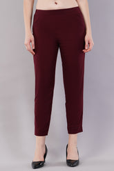 Flat-Front Slim Fit Pants with Insert Pockets