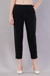 Flat-Front Slim Fit Pants with Insert Pockets