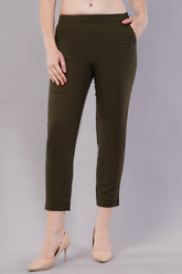 Flat-Front Slim Fit Pants with Insert Pockets