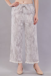 Striped Wide Legged Trousers for Women