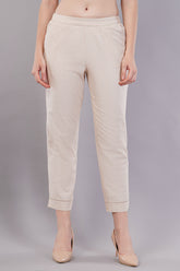 Flat-Front Slim Fit Pants with Insert Pockets