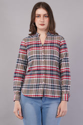 Checked Shirt with Roll-Up Tabs