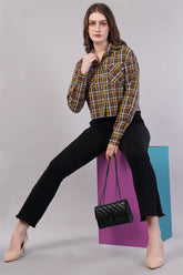 Women Checked Regular Fit Shirt with Patch Pocket