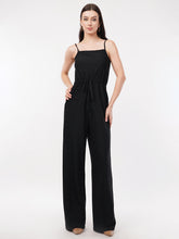 Strap Solid self textured Jumpsuit
