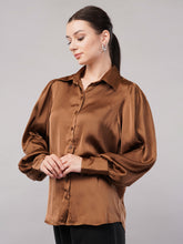 Classic Spread Collar Satin Shirt