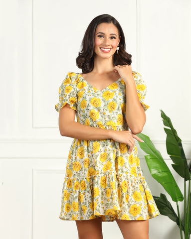 Women’s Cotton Floral Mini Dress