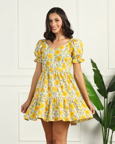 Women’s Cotton Floral Mini Dress