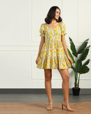 Women’s Cotton Floral Mini Dress