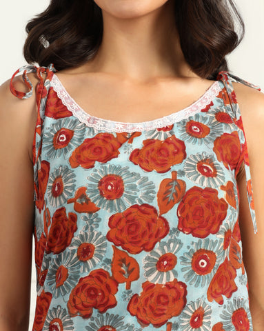 Floral Cotton Co-ord Set with Dhoti Pants