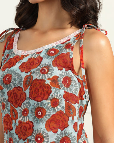 Floral Cotton Co-ord Set with Dhoti Pants