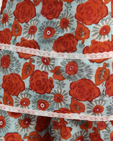 Floral Cotton Co-ord Set with Dhoti Pants