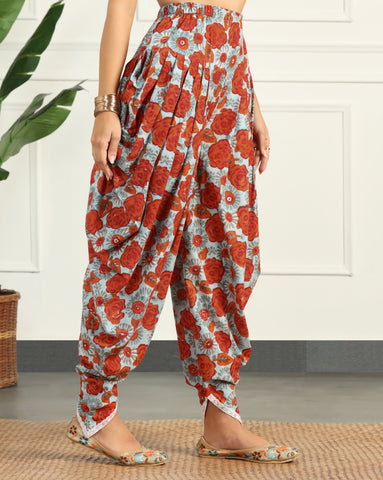 Floral Cotton Co-ord Set with Dhoti Pants