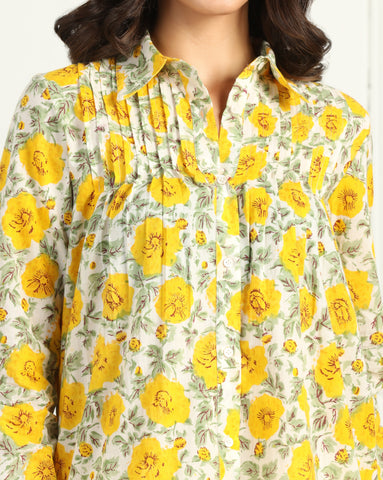 Floral Printed Cotton Shirt for Women