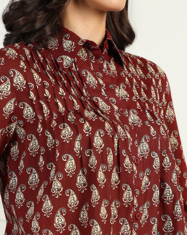 Floral Printed Cotton Shirt for Women