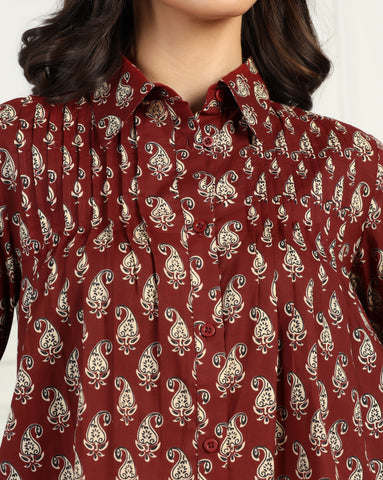 Floral Printed Cotton Shirt for Women