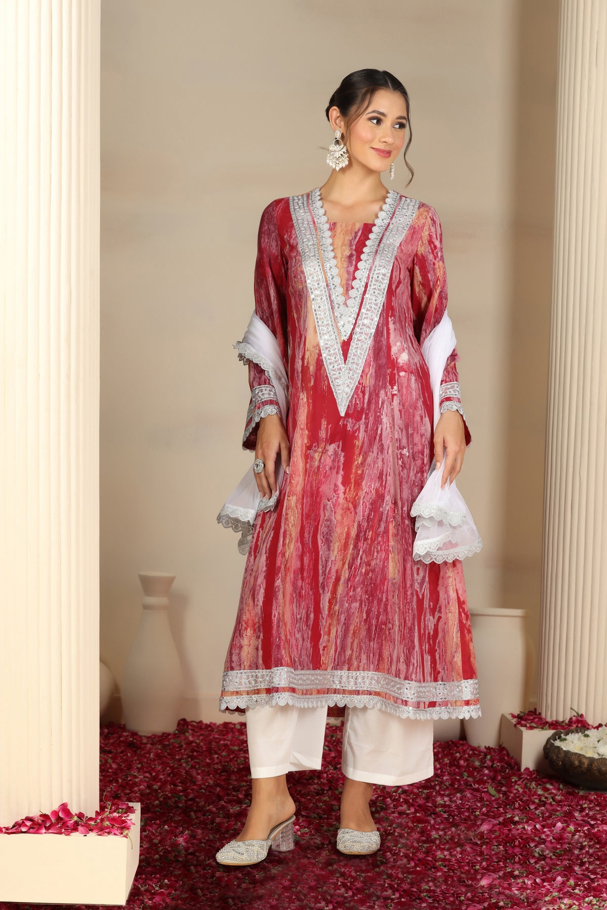 Women Ethnic Motifs Printed Cotton Kurta with Trousers & Dupatta