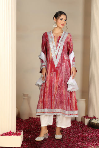Women Ethnic Motifs Printed Cotton Kurta with Trousers & Dupatta