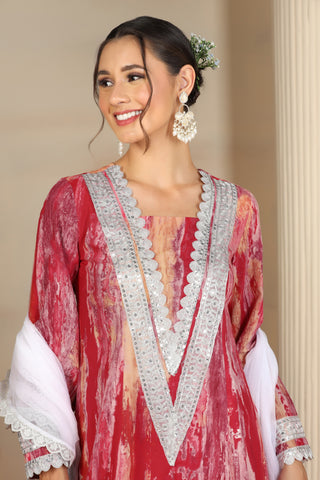 Women Ethnic Motifs Printed Cotton Kurta with Trousers & Dupatta