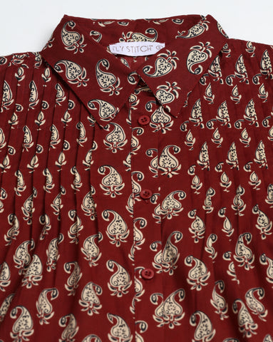Floral Printed Cotton Shirt for Women