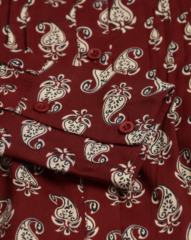 Floral Printed Cotton Shirt for Women