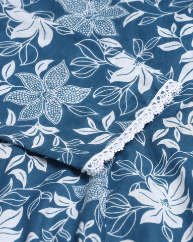 Women’s Cotton Flared Anarkali Kurta Set with Pants & Dupatta