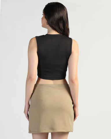 Stretchable Round Neck Tank Top