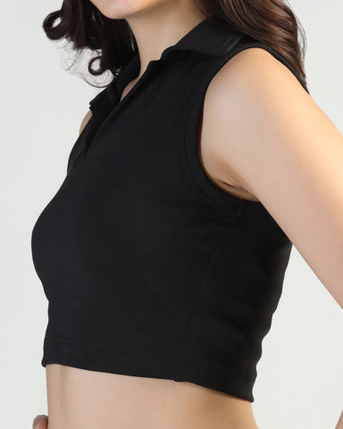 Women’s Sleeveless Ribbed Crop Top