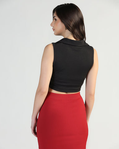 Women’s Sleeveless Ribbed Crop Top