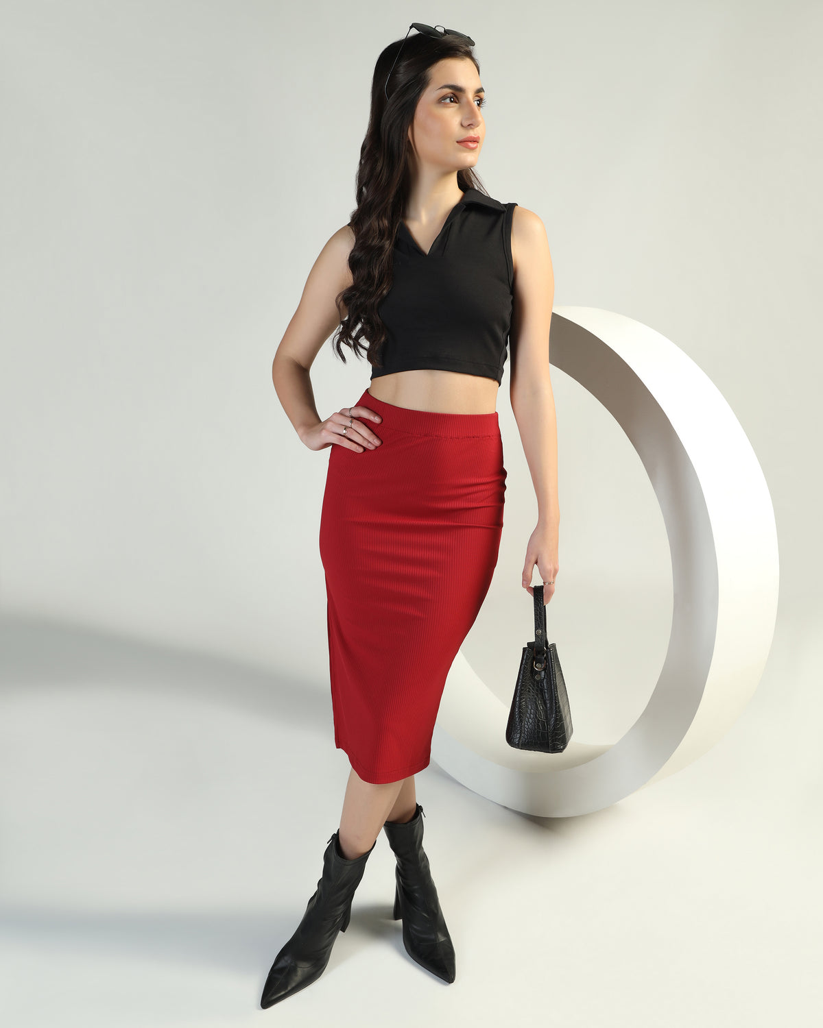 Stretchable Midi Skirt for Casual & Party Wear
