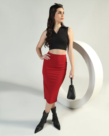 Stretchable Midi Skirt for Casual & Party Wear