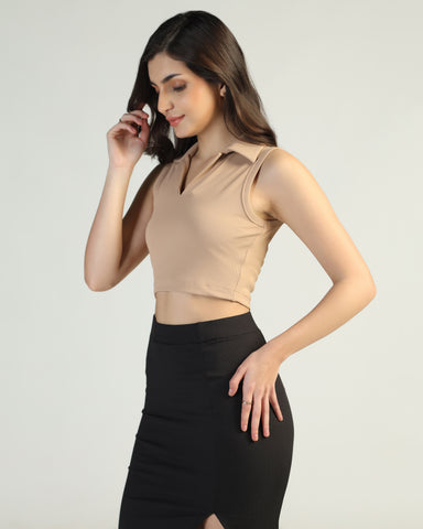 Women’s Sleeveless Ribbed Crop Top