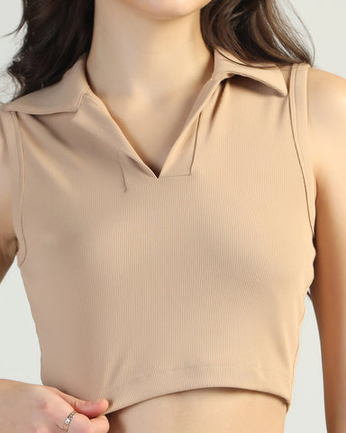 Women’s Sleeveless Ribbed Crop Top