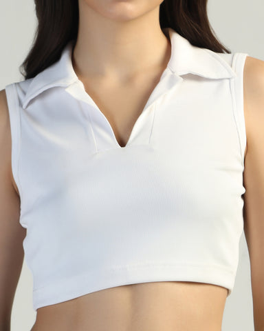 Women’s Sleeveless Ribbed Crop Top